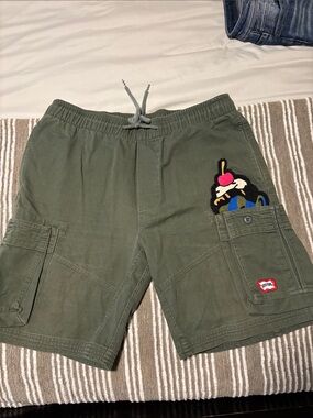 Men’s Ice cream Brand Olive Green Cargo Shorts